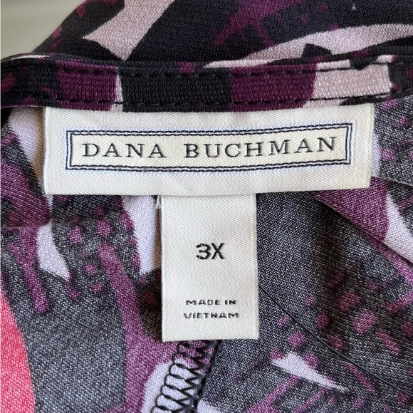 •Dana Buchman• NWT Abstract Pattern Side Ruched Dress - Size 3X - Picture 2 of 9